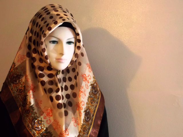 New Golden Polka dot Mix Square Turkish Hijab 67